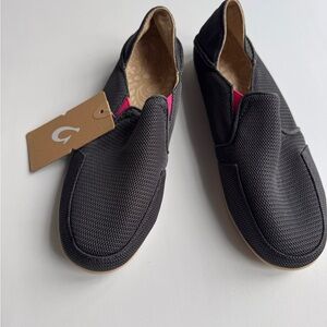 OluKai Black and Pink Women's Slippers